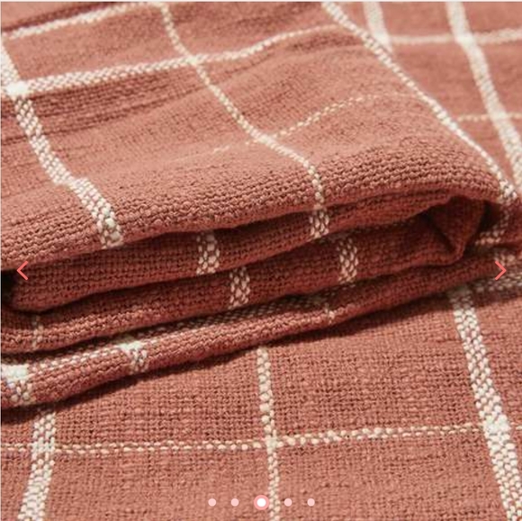 💖💖 NWT Little Korboose Warm Throw Blanket Plaid Rust & Cream 100% Cotton - Picture 5 of 6